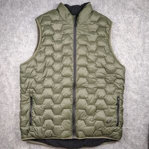 ASICS Men’s Quilted Puffer Vest Reversible Camo XL Green Hiking Insulated